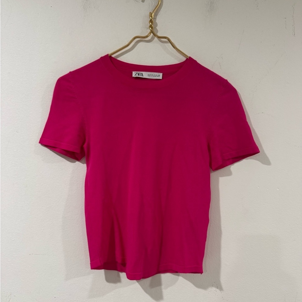 Zara Women's Pink T-Shirt  tulle fabric  S